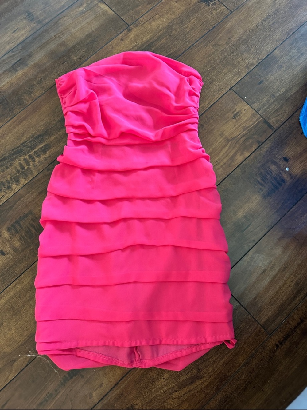 Strapless Layered Pink Women's Dress